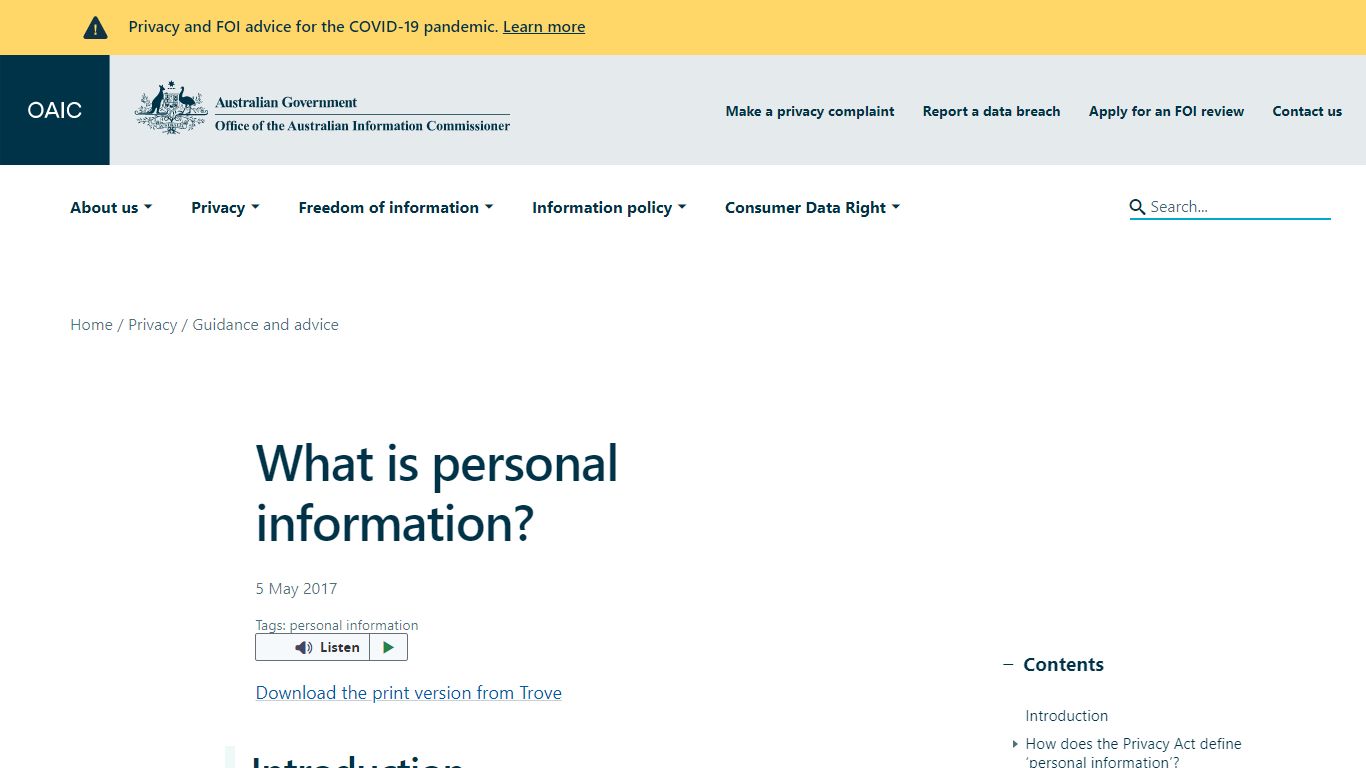 What is personal information? - Home